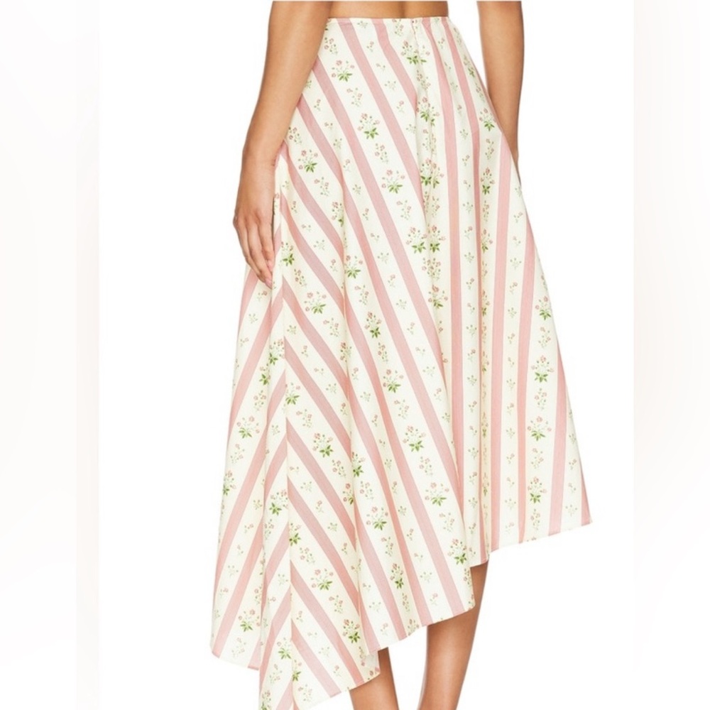 Anthropology WeWoreWhat Asymmetrical Floral Midi Skirt  Size 4 Color Lemon - Picture 7 of 13